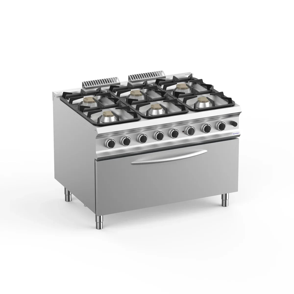 Gasherd Dexion Lux 980 - 120/90 mit großem Gas-Grillbackofen - 4 Kochstellen - 64 kW