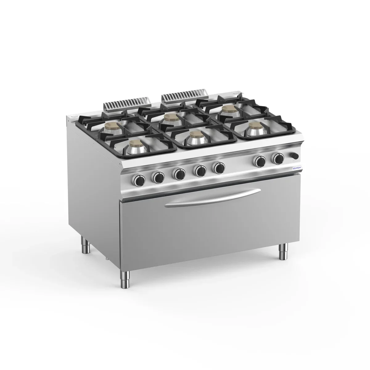 Gasherd Dexion Lux 980 - 120/90 mit großem Gasbackofen - 4 Kochstellen - 64 kW