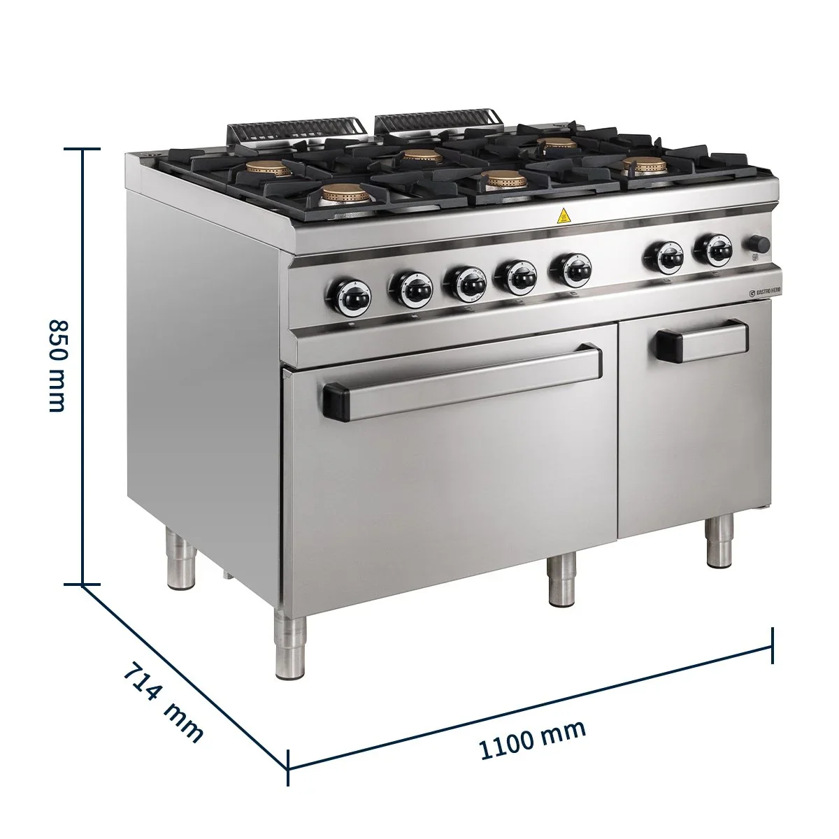 Gasherd Serie 700 - 110/70 mit Gasbackofen - 6 Kochstellen - 48 kW - Image 11
