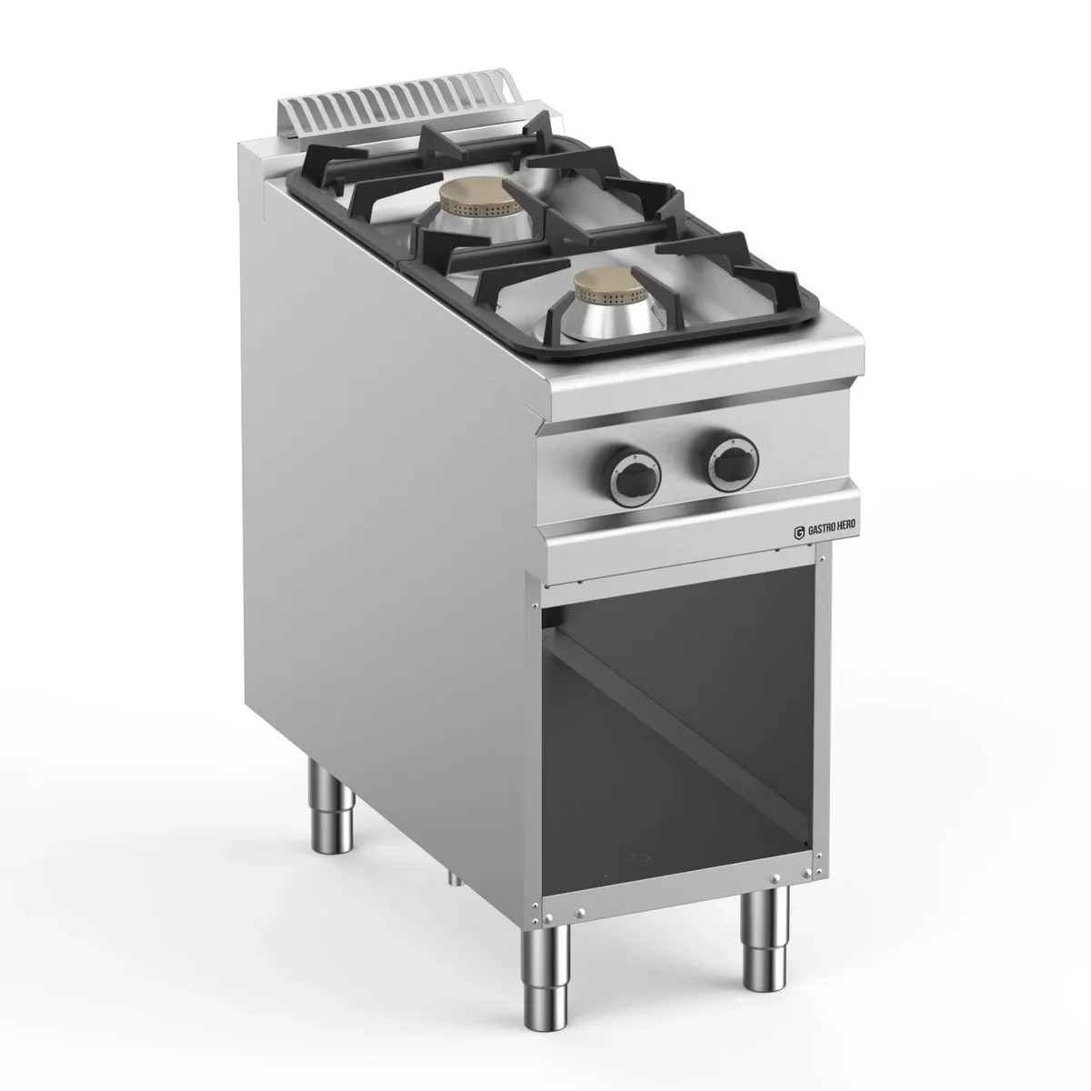 Gasherd Serie 900 - 40/90 mit offenem Unterbau - 2 Kochstellen - 11 kW