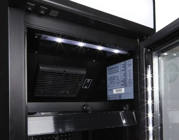 Gastro-Cool DC130 Getränkekühlschrank Slim ECO STAR 150 Liter schwarz/schwarz, LED, super sparmsam - Image 5