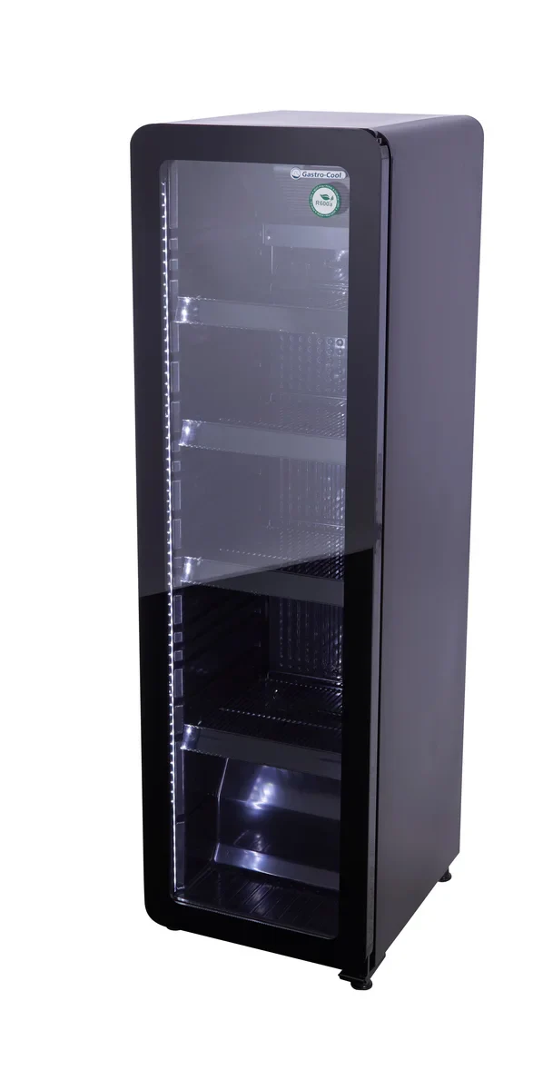 Gastro-Cool GD135 Getränkekühlschrank Retro Slim 135 Liter schwarz/schwarz, LED, Retro Design - Image 4
