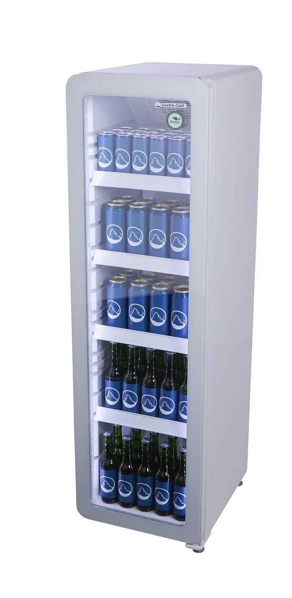 Gastro-Cool GD135 Getränkekühlschrank Retro Slim 135 Liter weiß/weiß, LED, Retro Design - Image 3