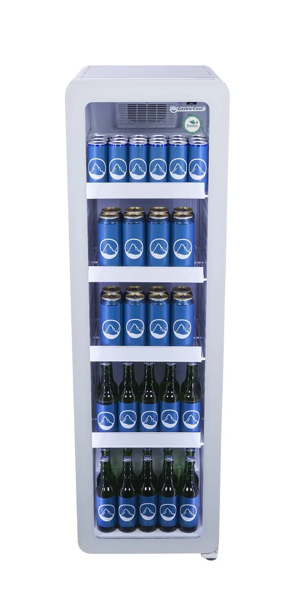Gastro-Cool GD135 Getränkekühlschrank Retro Slim 135 Liter weiß/weiß, LED, Retro Design - Image 6
