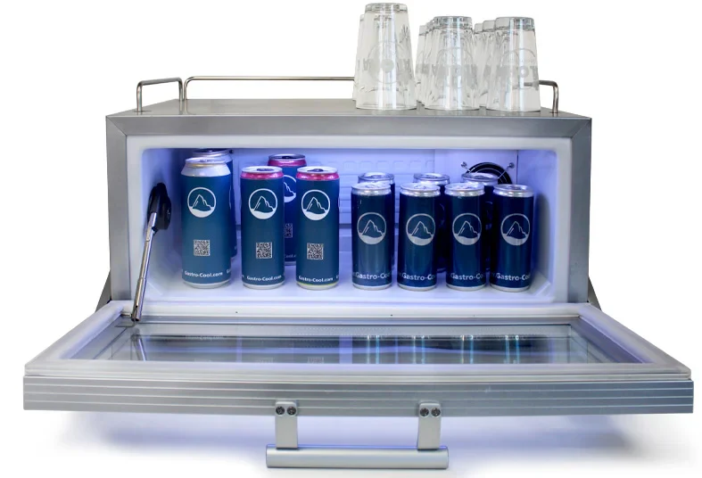 Gastro-Cool GD15 Glastürkühlschrank Theke 25 Liter silber/weiß, LED - Image 2