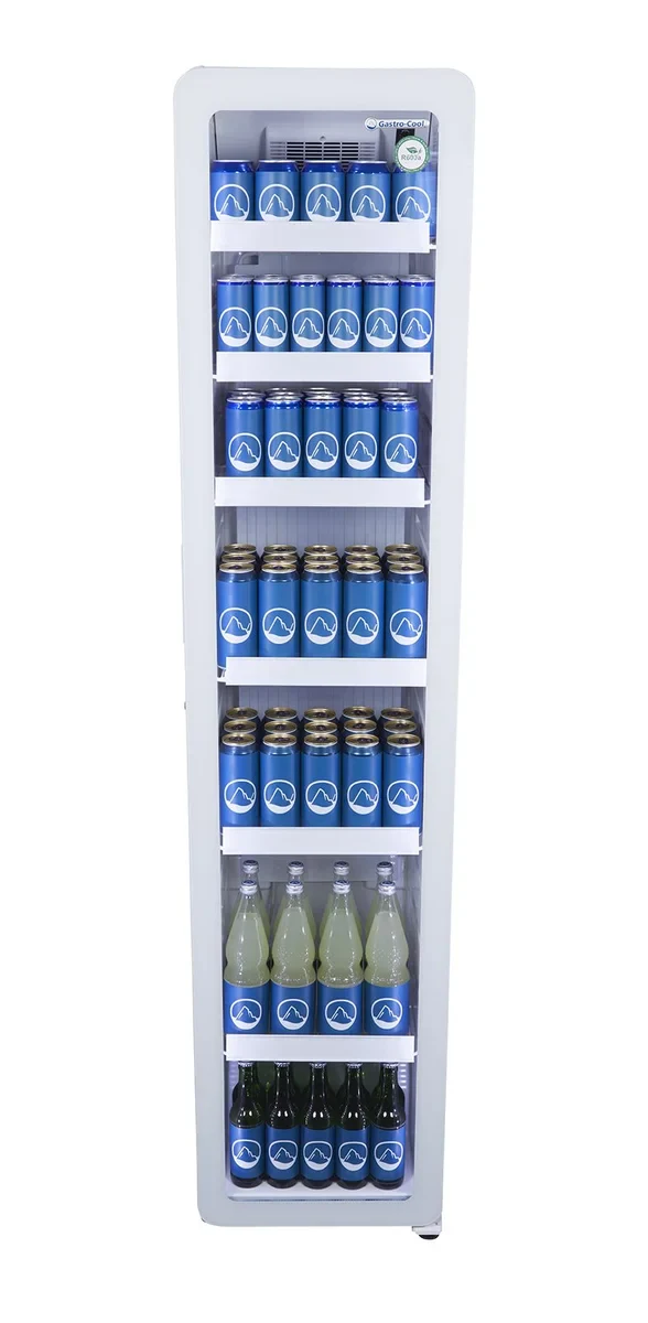 Gastro-Cool GD175 Getränkekühlschrank Retro Slim 212 Liter weiß/weiß, LED, Retro Design - Image 2