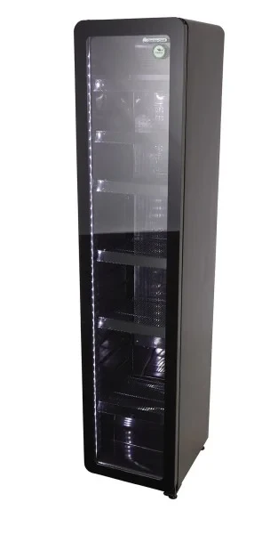 Gastro-Cool GD175 Getränkekühlschrank Retro Slim 212 Liter Eco Star, LED Beleuchtung, schwarz