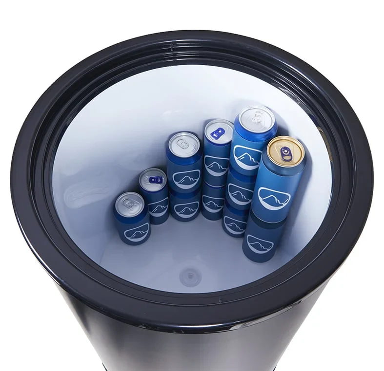 Gastro-Cool PT40 Party-Cooler / Kühltonne 40 Liter mit Glasdeckel schwarz, auf Rollen - Image 3