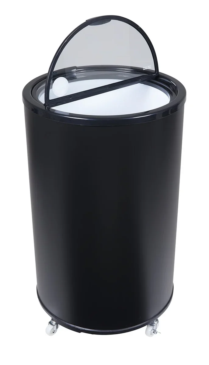 Gastro-Cool PT40 Party-Cooler / Kühltonne 40 Liter mit Glasdeckel schwarz, auf Rollen - Image 5