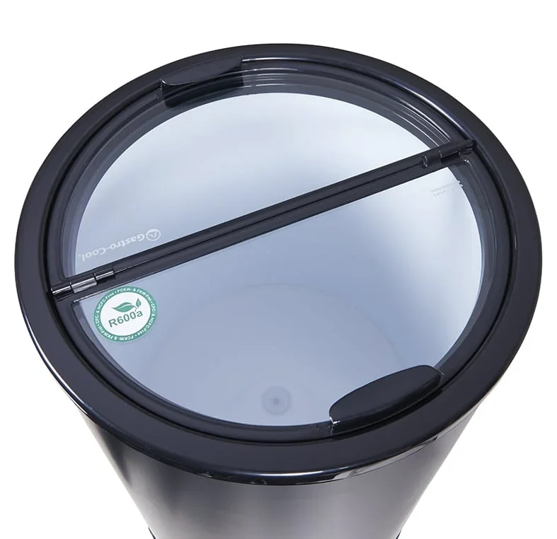 Gastro-Cool PT40 Party-Cooler / Kühltonne 40 Liter mit Glasdeckel schwarz, auf Rollen - Image 6