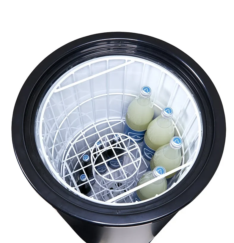 Gastro-Cool PT75 Party-Cooler / Kühltonne 73 Liter mit Glasdeckel schwarz, auf Rollen - Image 4