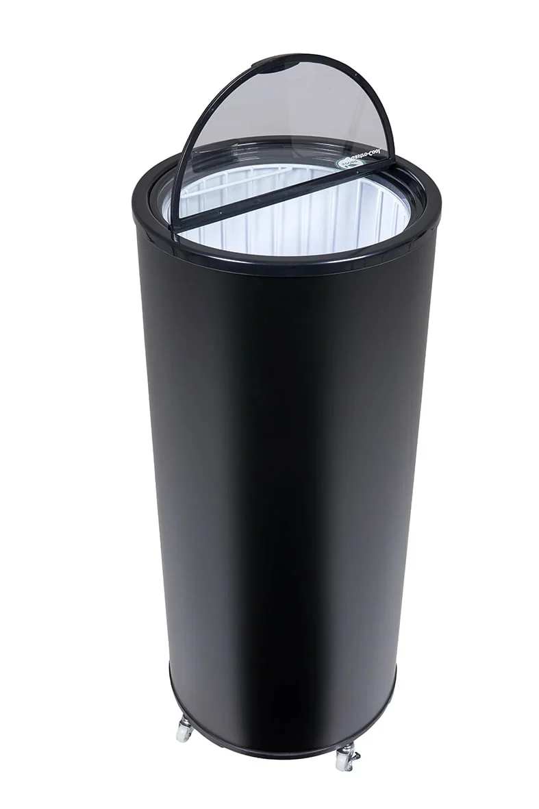 Gastro-Cool PT75 Party-Cooler / Kühltonne 73 Liter mit Glasdeckel schwarz, auf Rollen - Image 5