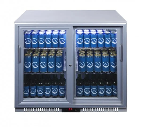 Gastro-Cool UC200 Barkühlschrank 208 Liter Schiebetüren silber, LED, unterbaufähig - Image 5
