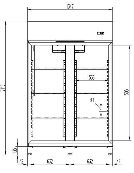 Gastro Kühlschrank PROFI 1400 GN 2/1 Superior mit 2 Glastüren, 1168 Liter Kühlraumvolumen, Made in Europe - Image 2
