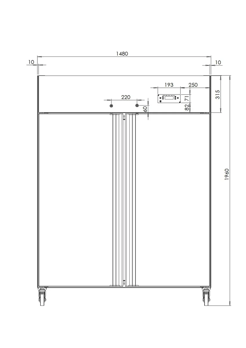 Gastronomie Kühlschrank ECO 1400 GN 2/1 Monoblock, 1350 Liter Kühlraumvolumen, 6 verstellbare Einlegeböden, Robuste Bauweise, Edelstahl - Image 10