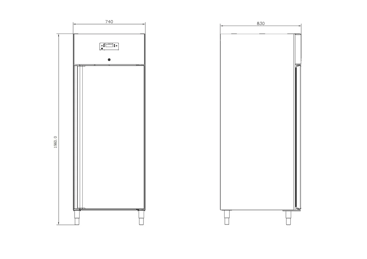 Gastronomie Kühlschrank ECO 700 GN 2/1 Monoblock , 616 Liter Kühlraumvolumen, 3 verstellbare Einlegeböden, Robuste Bauweise, Edelstahl - Image 12