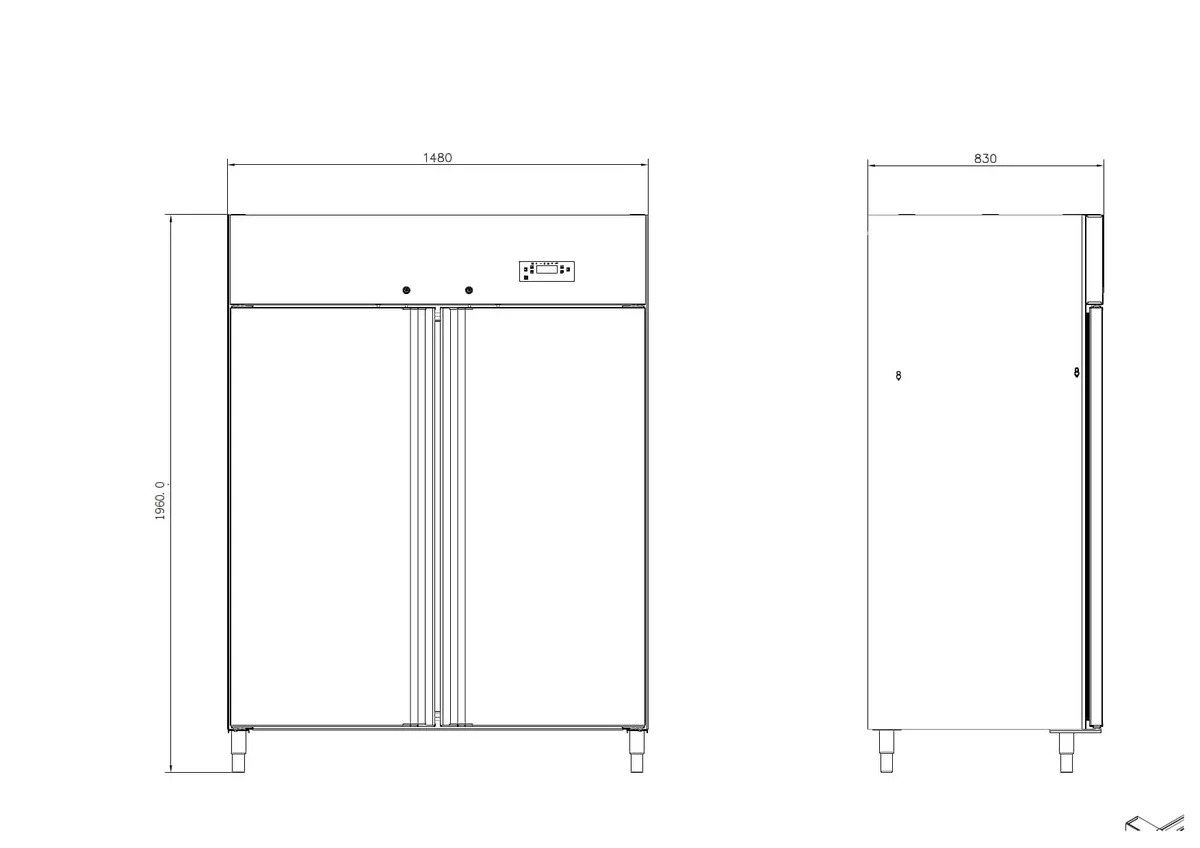 Gastronomie Tiefkühlschrank ECO 1400 GN 2/1 Monoblock, 1350 Liter Kühlraumvolumen, 6 verstellbare Einlegeböden, Robuste Bauweise, Edelstahl - Image 10