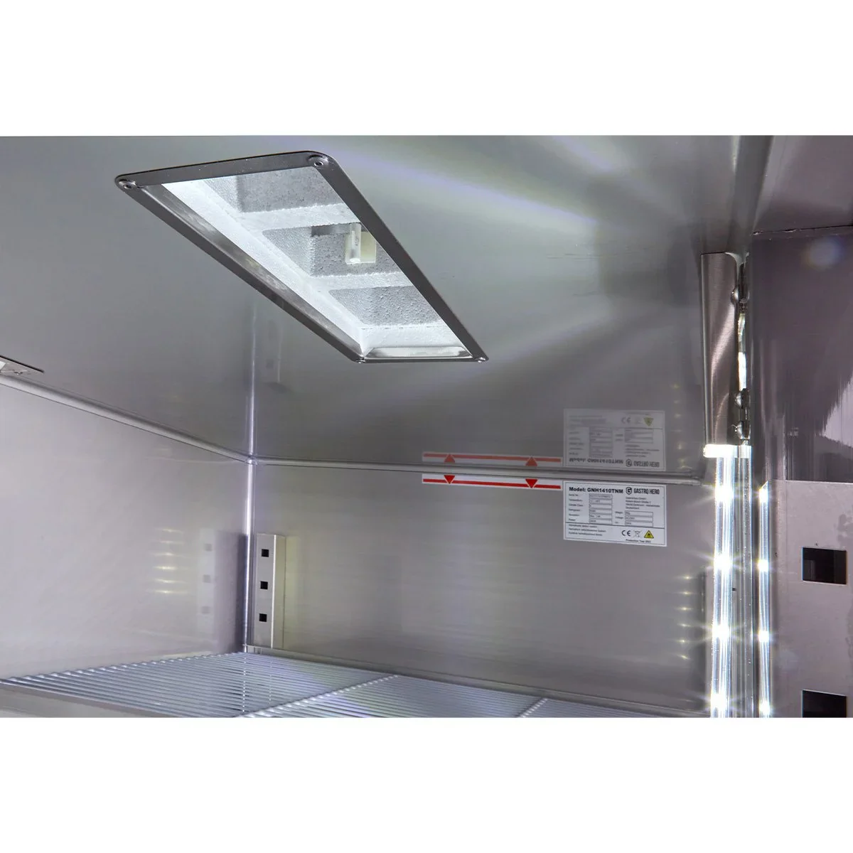 Gastronomie Tiefkühlschrank ECO 1400 GN 2/1 Monoblock, 1350 Liter Kühlraumvolumen, 6 verstellbare Einlegeböden, Robuste Bauweise, Edelstahl - Image 8