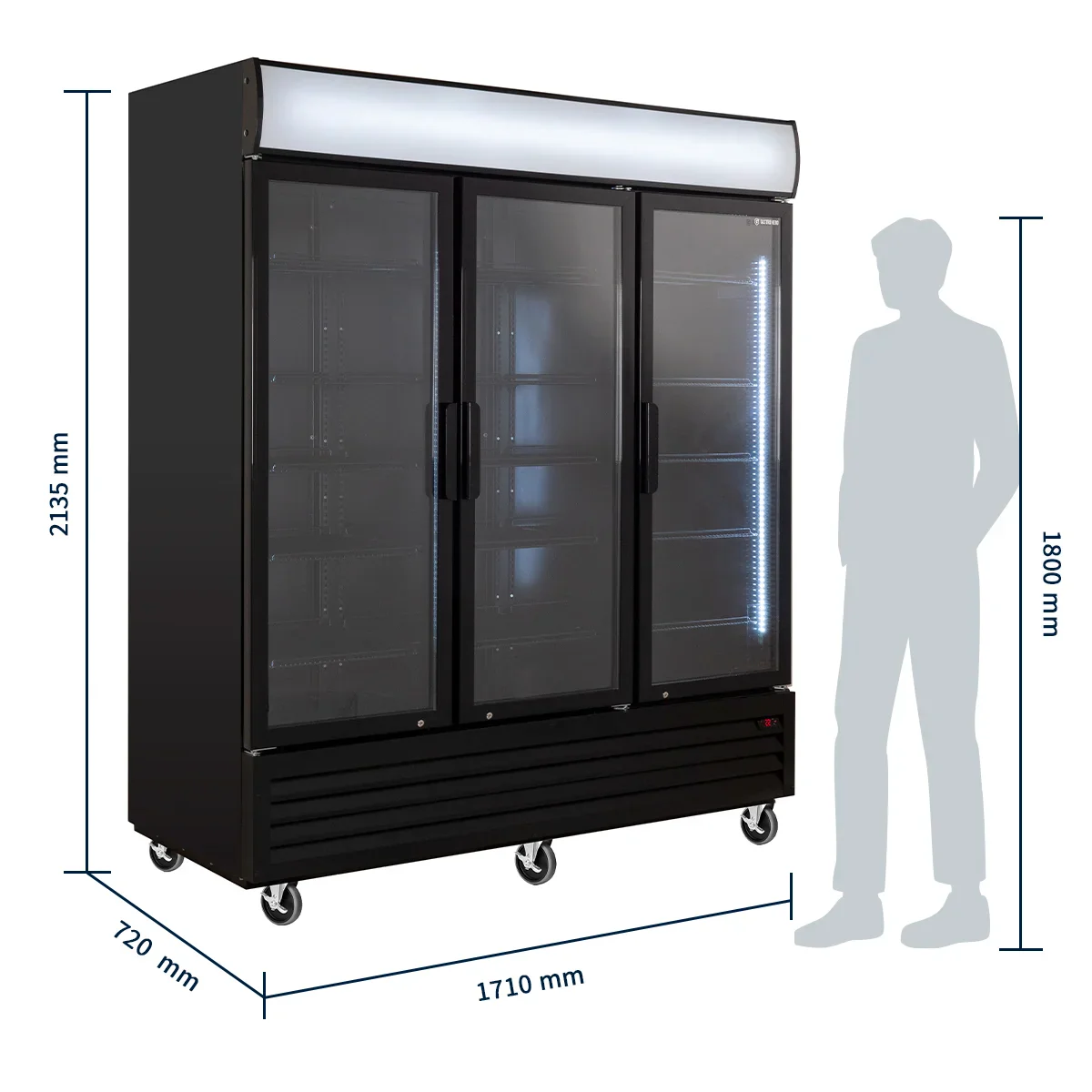 Getränkekühlschrank ECO 1500 mit Klapptüren und Leuchtaufsatz - Image 3