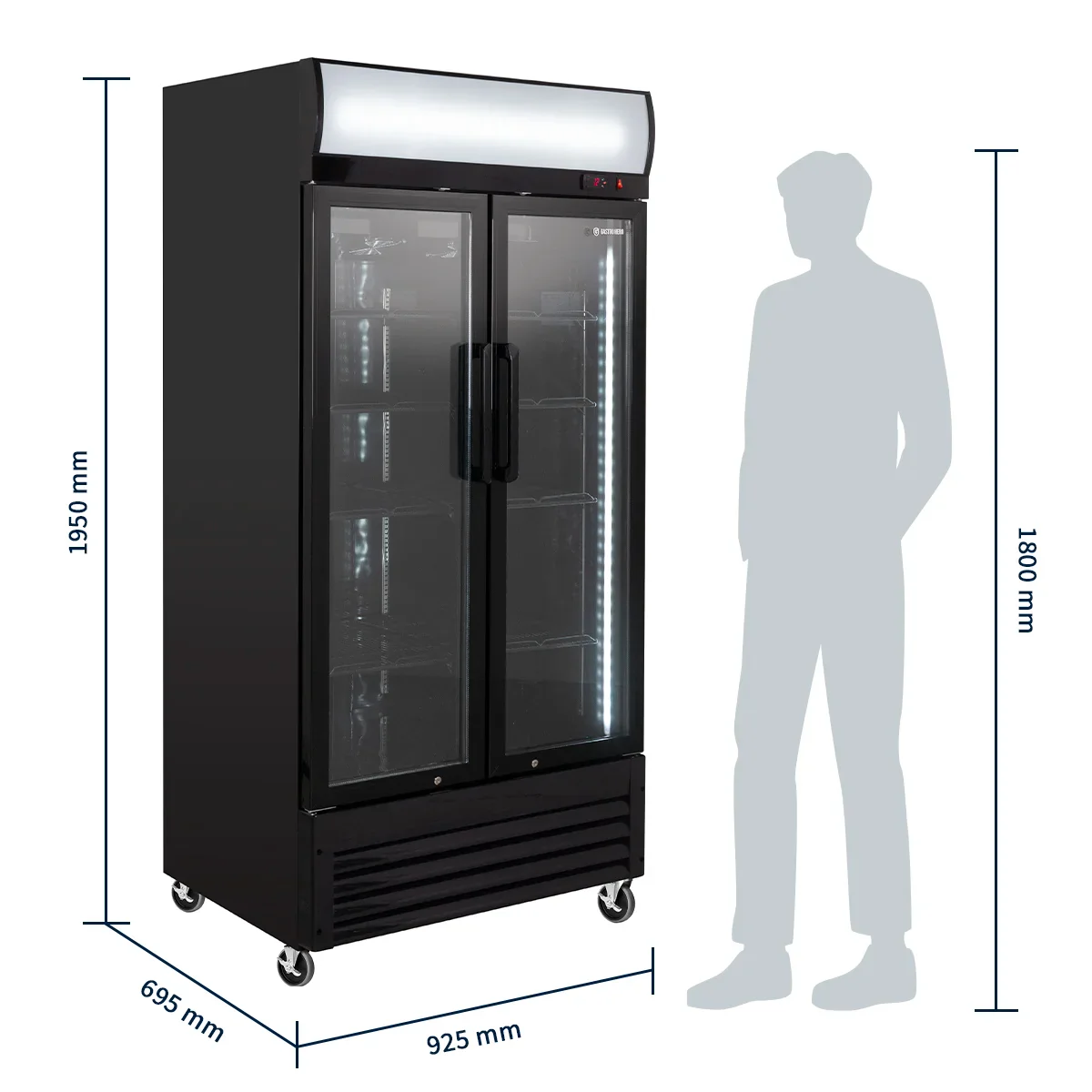 Getränkekühlschrank ECO 630 mit Leuchtaufsatz und Klapptüren - Image 3