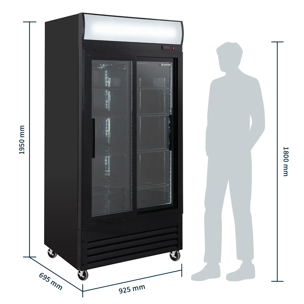 Getränkekühlschrank ECO 630 mit Leuchtaufsatz und Schiebetüren - Image 3