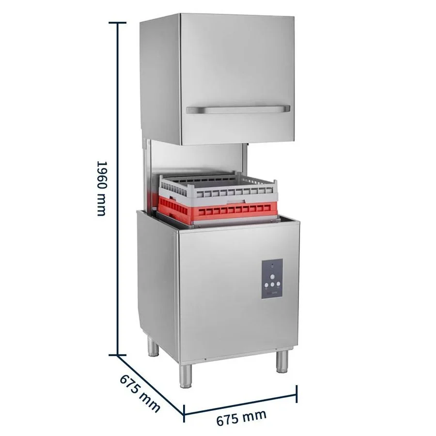 Haubenspülmaschine ECO 54 SL 50x50 cm Korbmaß, mit Reiniger- & Klarspüldosierer, mit Ablaufpumpe, Made in Europe, 400 Volt - Image 7