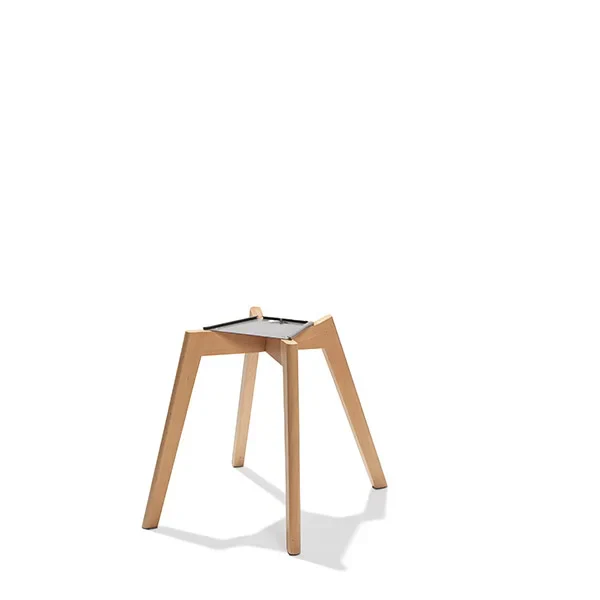 Feros Keeve Stapelstuhl grau ohne Armlehne, Birkenholzgestell und Kunststoffsitzfläche, 470 x 530 x 830 mm - Image 3