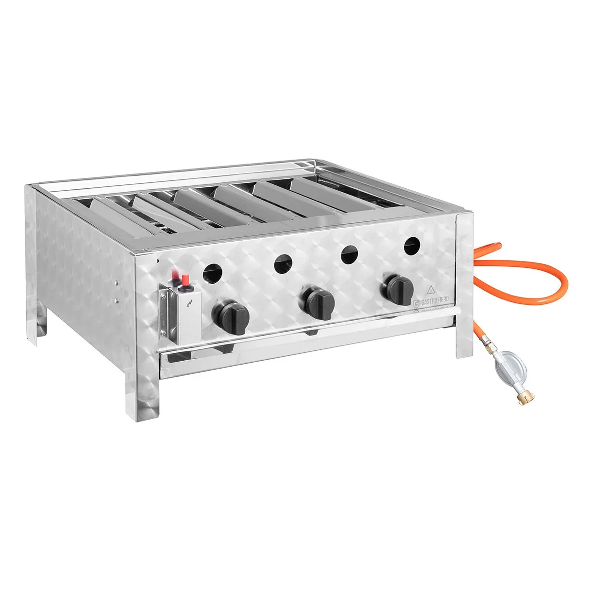 Kombibräter Gas mit 3 Brenner 10 kW, 650 x 570 x 270 mm - Image 2