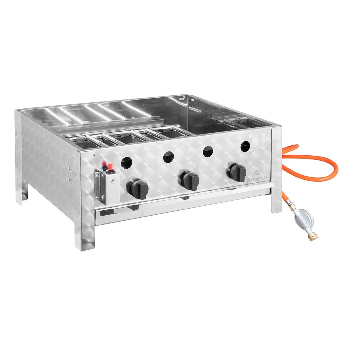 Kombibräter Gas mit 3 Brenner 10 kW, 650 x 570 x 270 mm - Image 3
