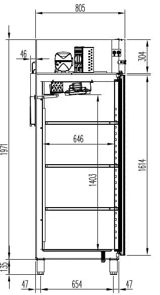 Kombischrank Kühlung/Tiefkühlung PROFI 1400 GN 2/1 Superior - Image 3