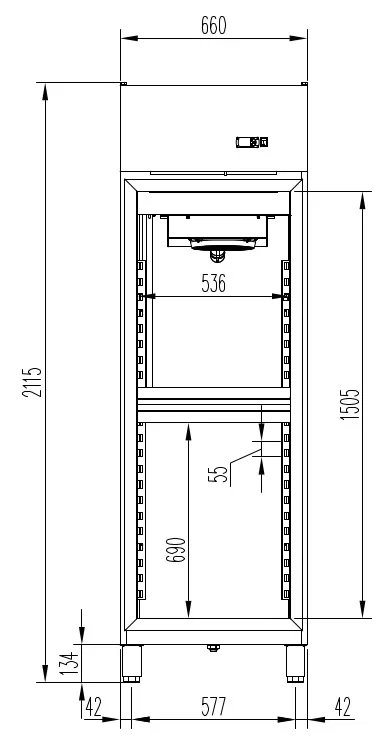 Kühlschrank Profi 700 GN 2/1 - mit 2 Halbtüren - Image 2