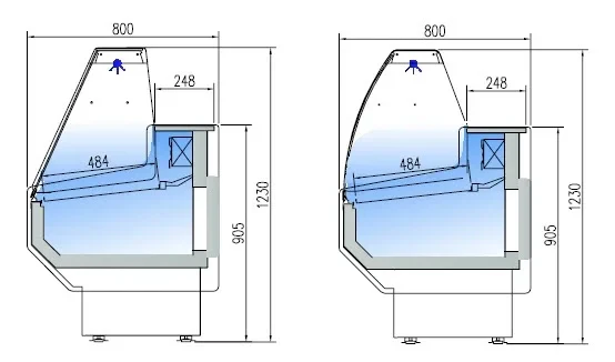 Kühltheke PROFI 100 - rundes Frontglas, 1050 mm, mit LED-Beleuchtung - Image 2