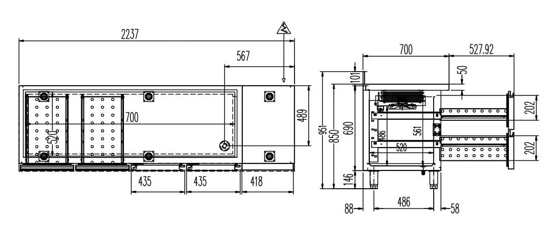 Kühltisch Profi 2/4 Superior mit Aufkantung - GN 1/1 - Image 3