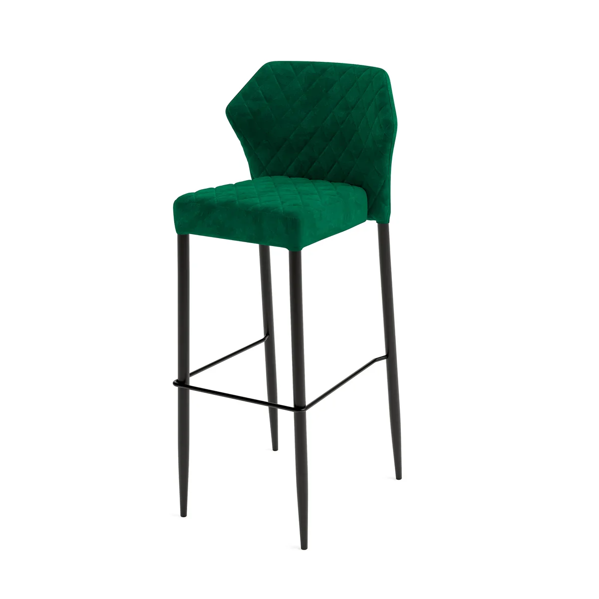 Feros Louis Barhocker Velours Gepolstert Grün, feuerhemmend, 500 x 470 x 1050 mm