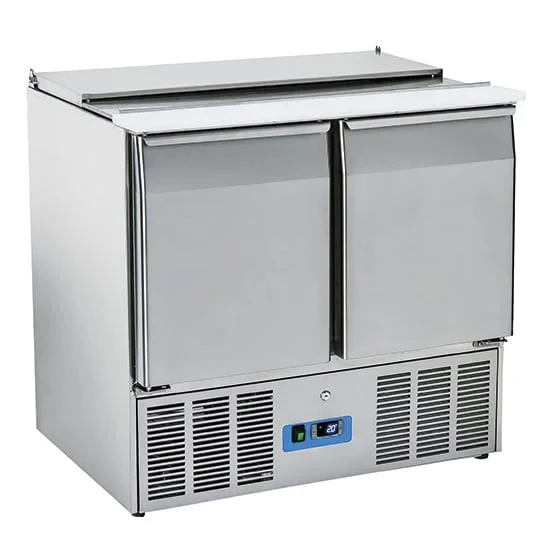 Mastro Saladette mit 2 Türen GN 1/1 und Deckel, 6x GN 1/3 + 2x GN 1/4 h=150 mm, 0°/+8°C