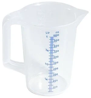 Messbecher aus Polypropylen, Durchmesser oben 11,5cm