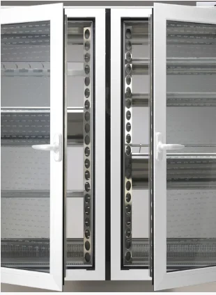 Nordcap Glastür für ALASKA 120 / SLIM 120 (1x) und 240 / SLIM 240 (2x), rückseitig, weißer Rahmen