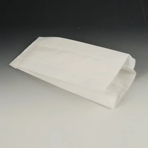 Papstar 1000 Papierfaltenbeutel, Cellulose, gefädelt 24 cm x 11 cm x 6 cm weiss Füllinhalt 1 kg