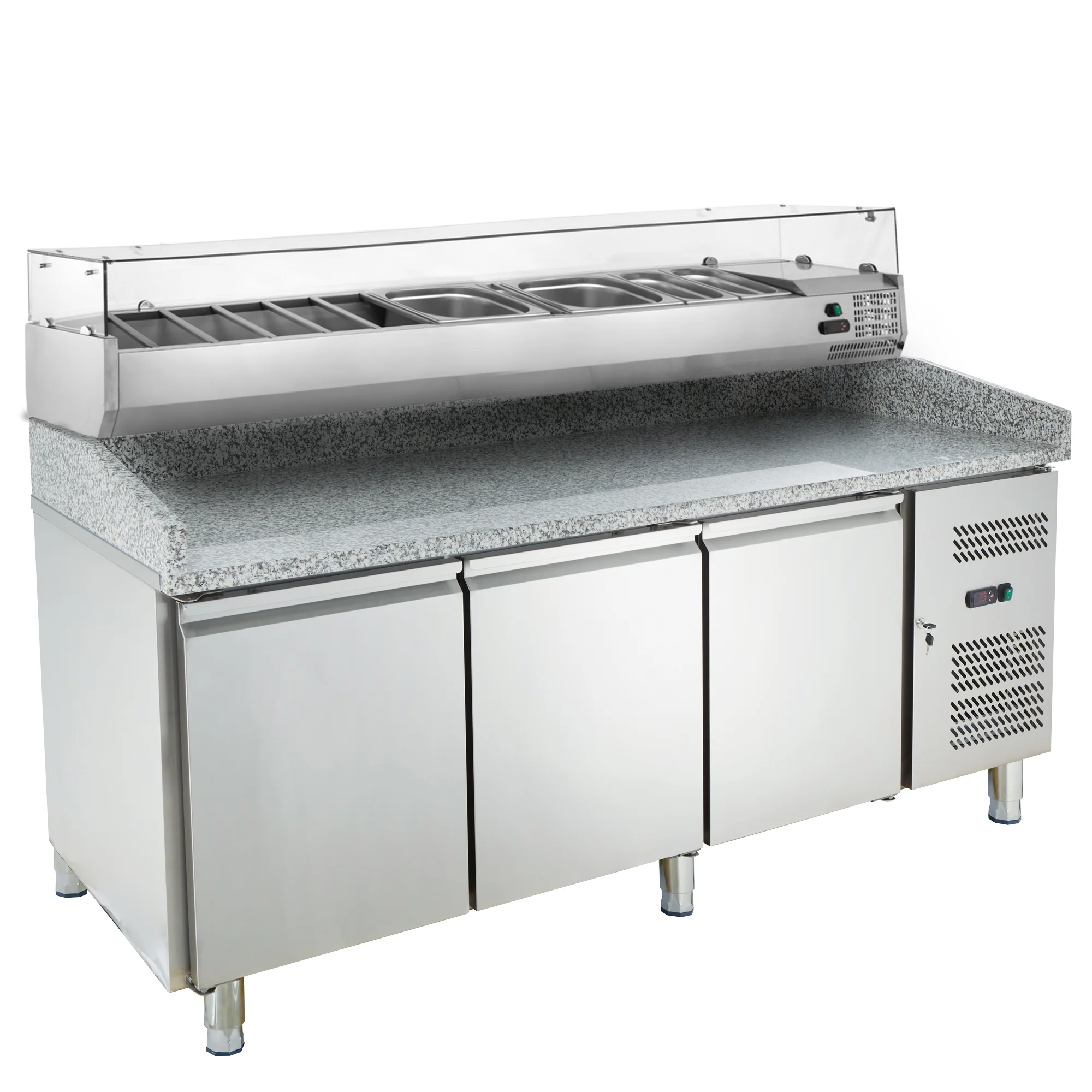 Pizzakühltisch ECO 3/0 mit Kühlaufsatz ECO 10x GN 1/4