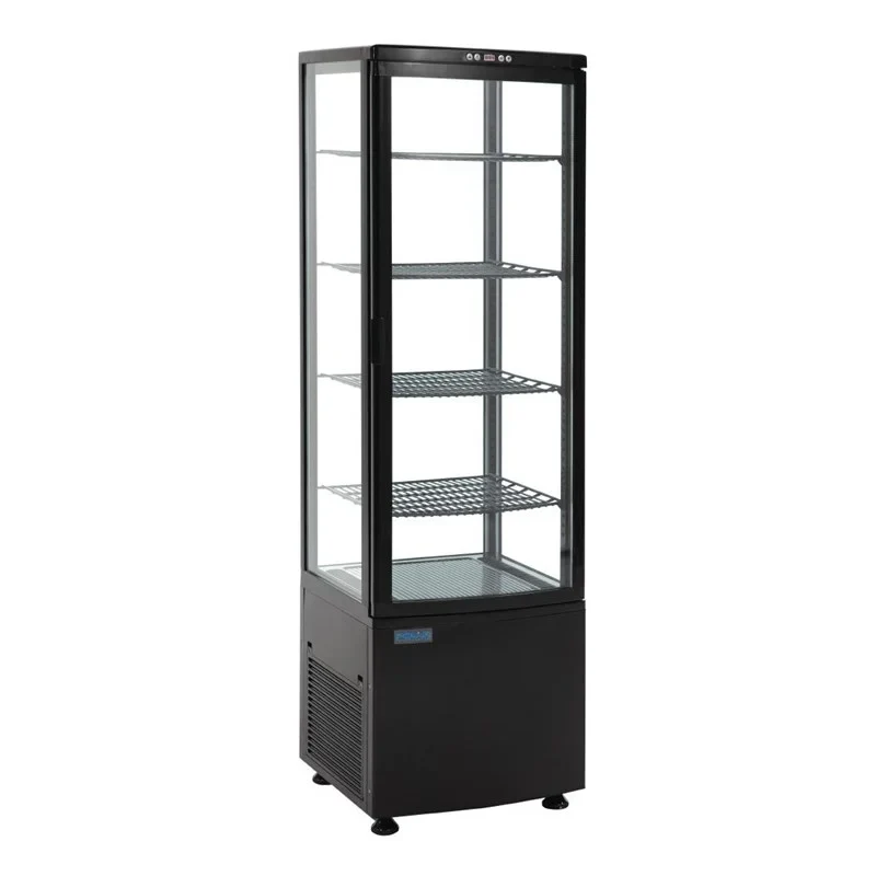 Polar C-Serie Standkühlvitrine 235 Liter mit gebogener Tür, schwarz