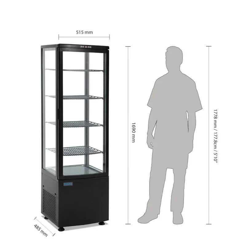 Polar C-Serie Standkühlvitrine 235 Liter mit gebogener Tür, schwarz - Image 8