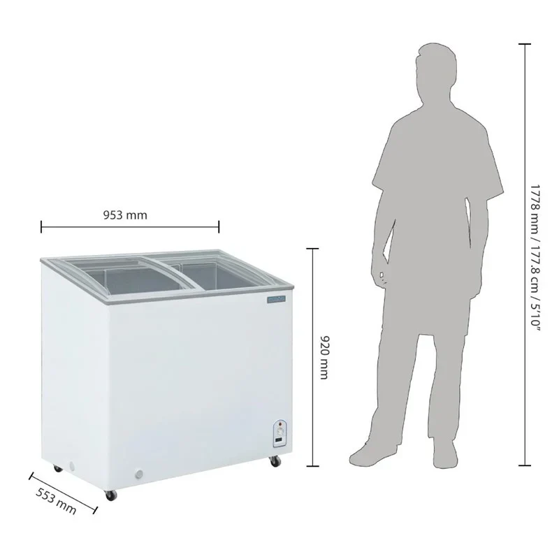 Polar G-Serie Tiefkühltruhe 200 Liter mit Glasschiebedeckel - Image 2
