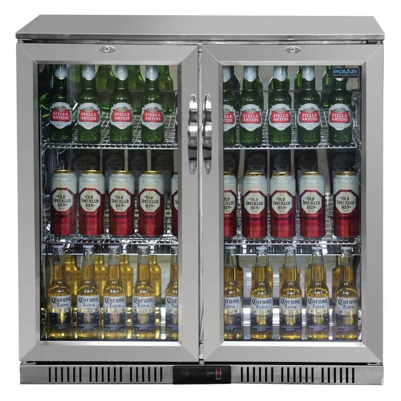 Polar Serie G Edelstahl Barkühlschrank mit 2 Klapptüren 208L - Image 4