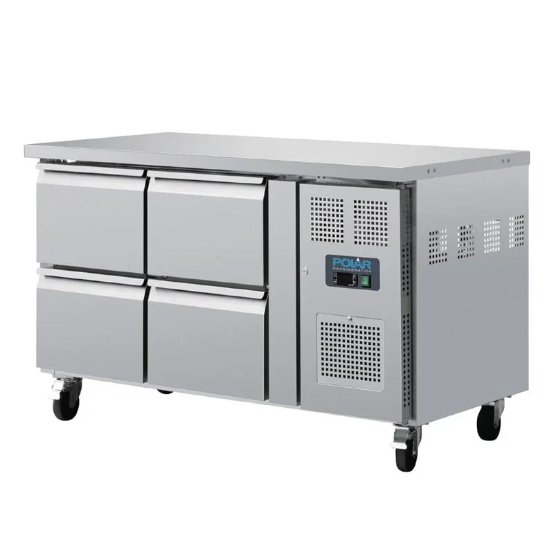 Polar Serie U GN-Kühltisch mit 4 Schubladen 314L - Image 4