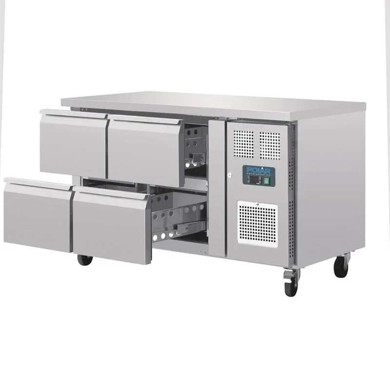 Polar Serie U GN-Kühltisch mit 4 Schubladen 314L - Image 5