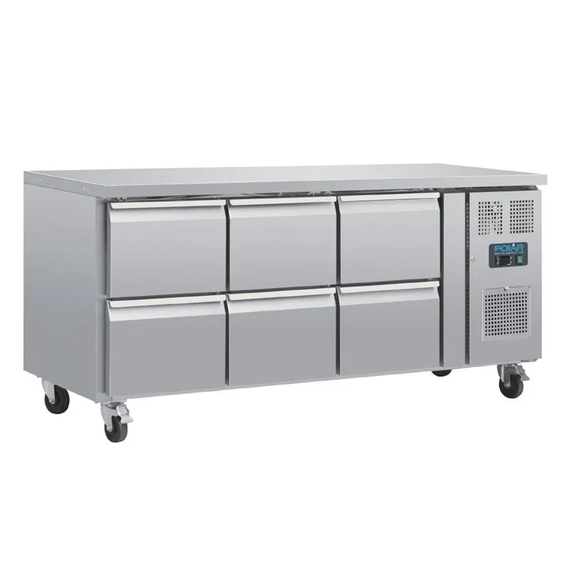 Polar Serie U GN-Kühltisch mit 6 Schubladen 465L - Image 10