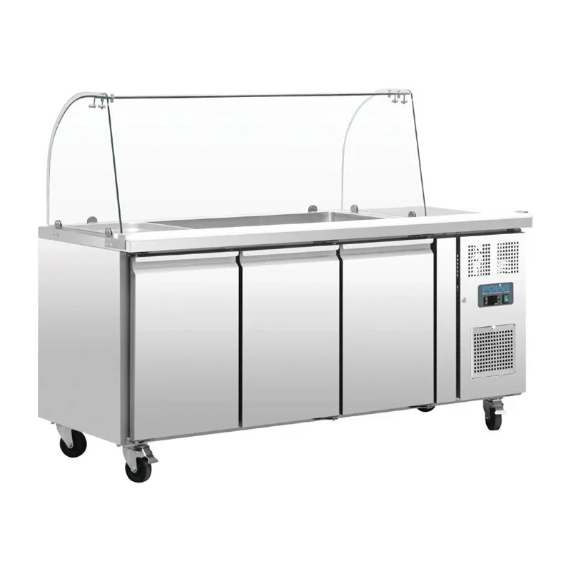 Polar U-Serie 3-türige GN-Saladette mit Schutzhaube