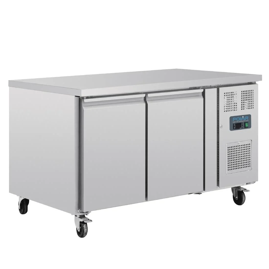 Polar U-Serie Bäckerei-Kühltisch EN 60x40 2 Türen 427 Liter auf Rollen