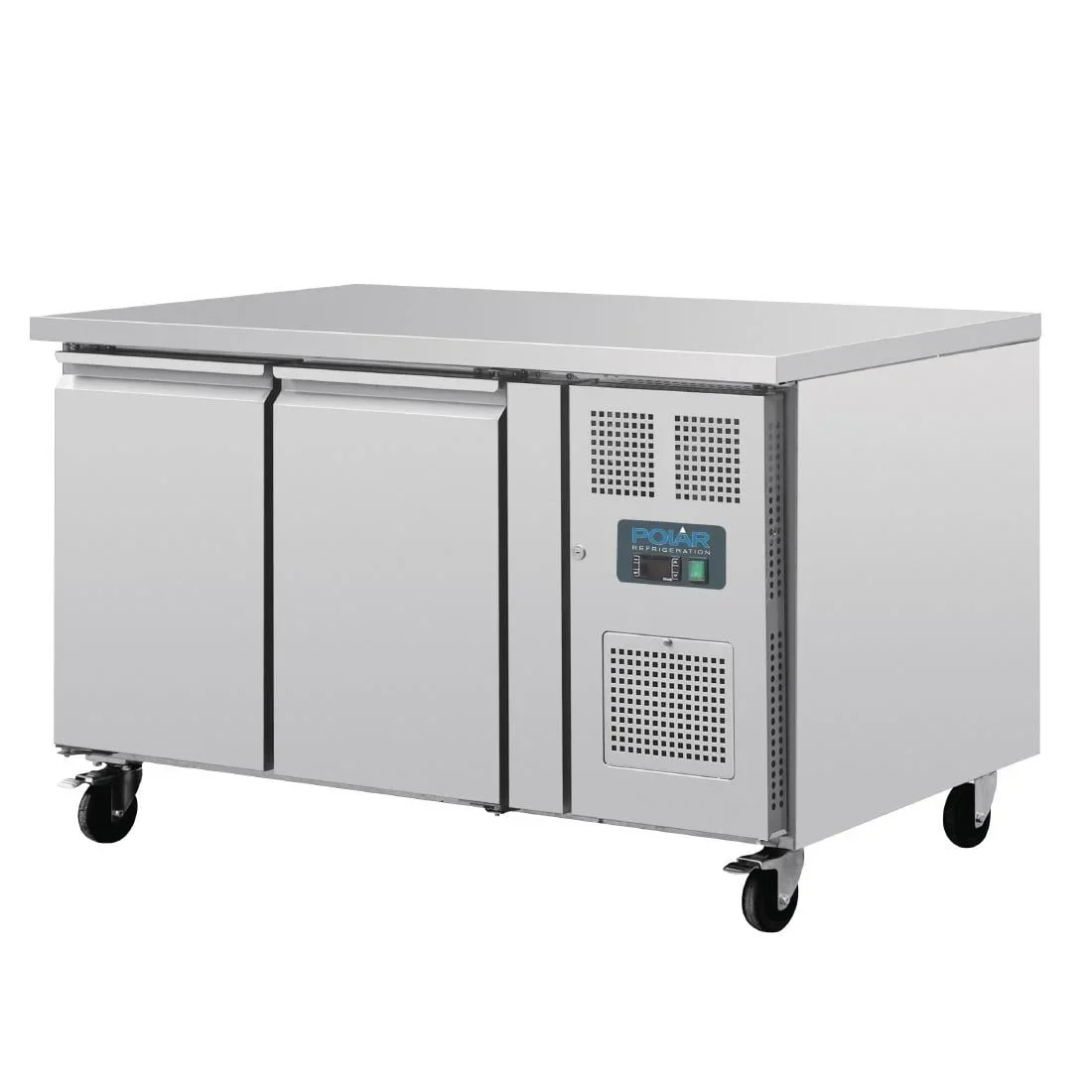 Polar U-Serie Bäckerei-Kühltisch EN 60x40 2 Türen 427 Liter auf Rollen - Image 4