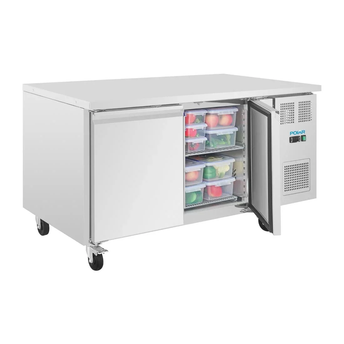 Polar U-Serie Bäckerei-Kühltisch EN 60x40 2 Türen 427 Liter auf Rollen - Image 6